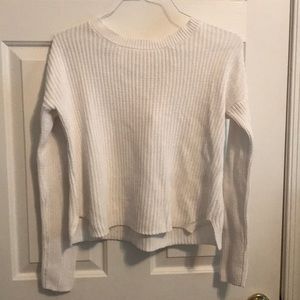 White Lace Up Sweater